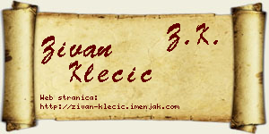 Živan Klecić vizit kartica